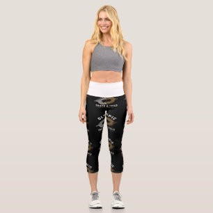 Olympic Track Field Est 1972 Retro Running Logo Capri Leggings