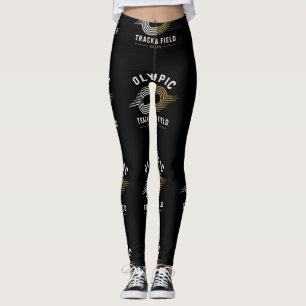 Olympic Track Field Est 1972 Retro Running Logo Leggings