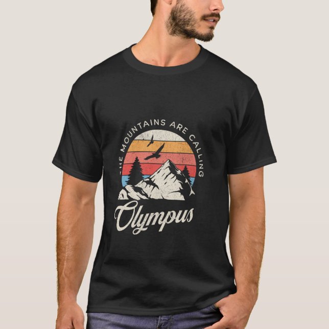 Olympus Tee Retro Vintage Mountains Nature Hiking  (Front)