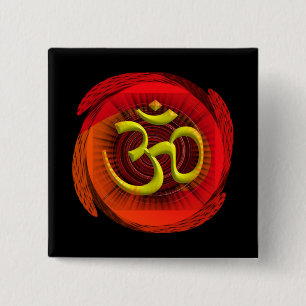 Om 1 15 cm square badge
