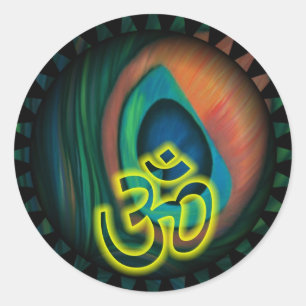 Om 3 classic round sticker