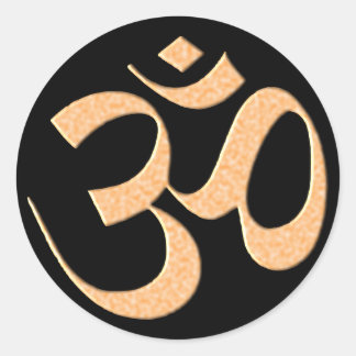 Om 4 classic round sticker