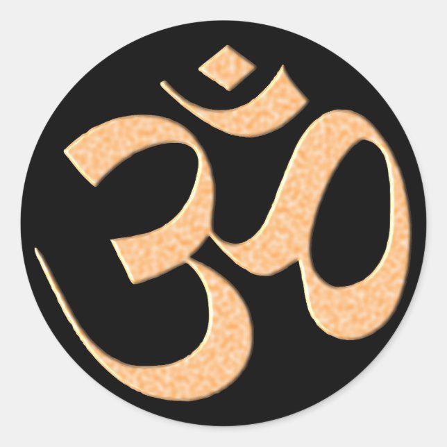 Om 4 classic round sticker (Front)