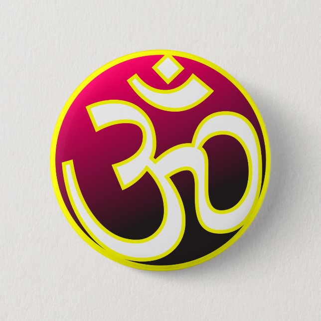 Om 6 Cm Round Badge (Front)