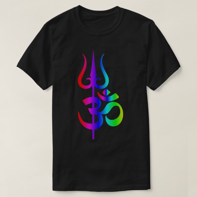Om and trishul hindu psychedelic design   T-Shirt (Design Front)