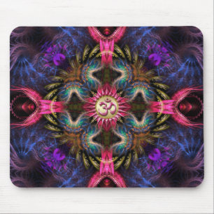 Om Angels Fractal New Age Art Mouse Pad