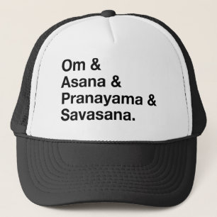 om & asana trucker hat