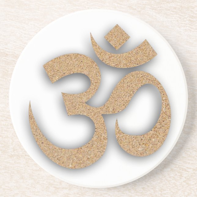 OM At The Beach Yoga Coaster (Front)