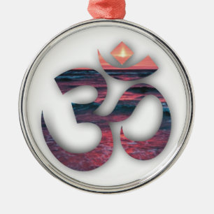 OM At The Ocean Yoga Metal Tree Decoration