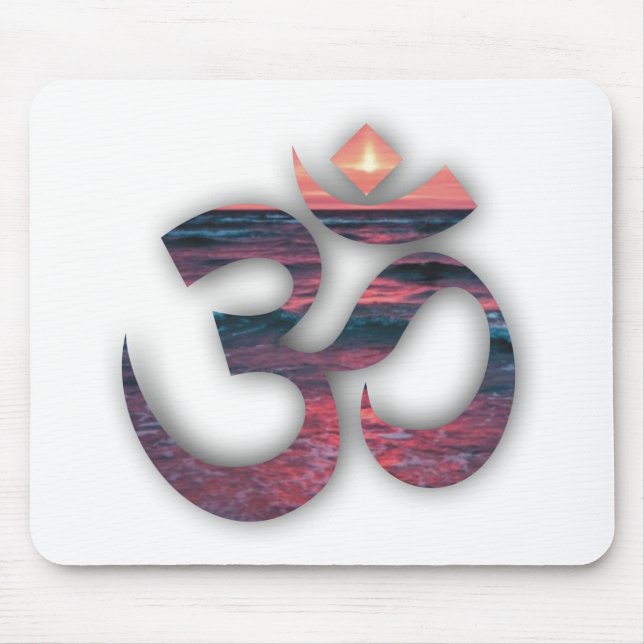 OM At The Ocean Yoga Mouse Pad (Front)