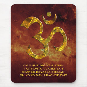 Om / Aum & GAYATRI MANTRA universe of fire Mouse Pad