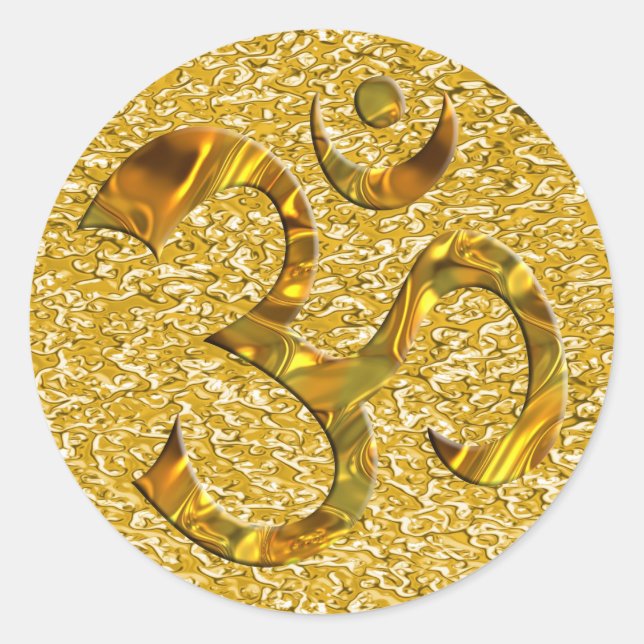 OM / AUM - GOLD | gold splatter Classic Round Sticker (Front)