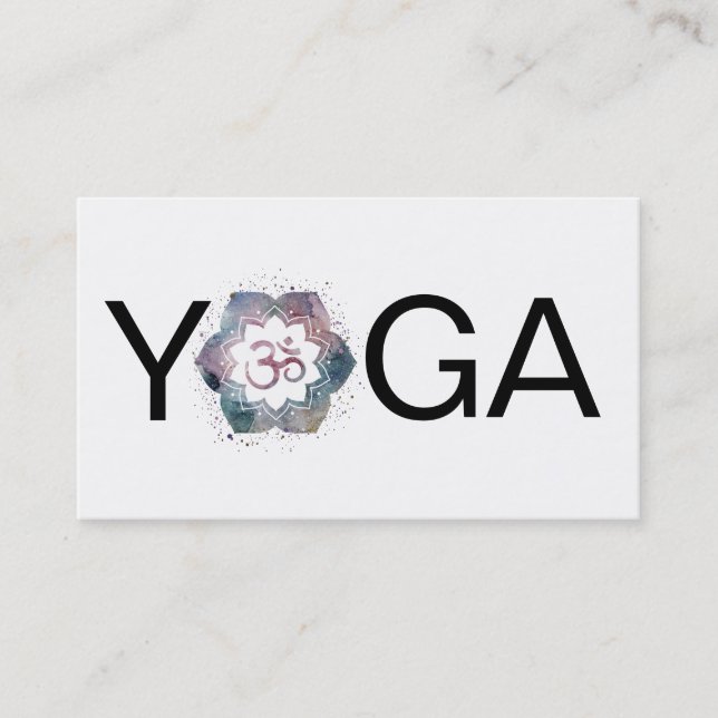 *~* OM Aum Lotus Yoga Mandala Teacher Instructor Business Card (Front)