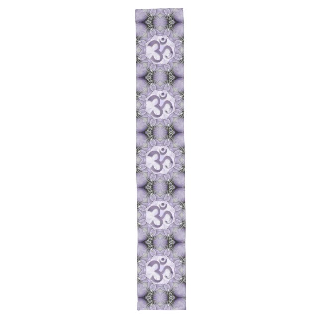 Om / Aum Mandala Design violet + your ideas Long Table Runner (Front)