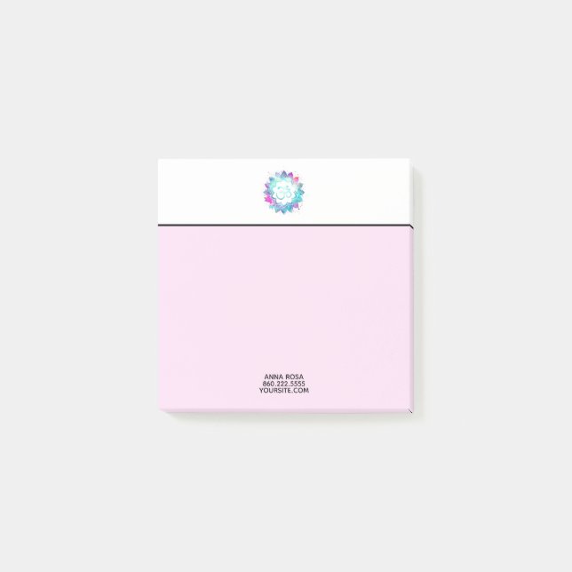 *~* Om Aum Mandala Water Lily Lotus Flower Post-it Notes (Front)