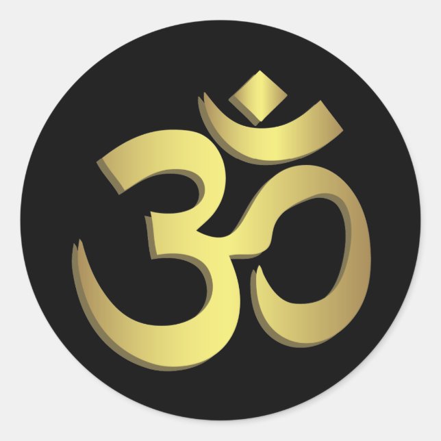 Om ( Aum ) Namaste yoga symbol Classic Round Sticker (Front)