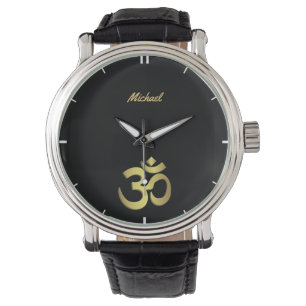 Om ( Aum ) Namaste yoga symbol name Watch