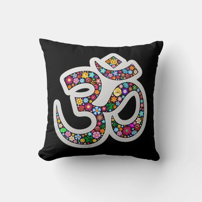 Om Aum Namaste Yoga Symbol pillow (Front)