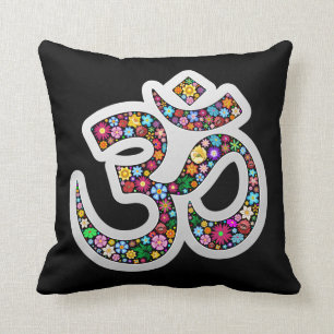 Om Aum Namaste Yoga Symbol pillow