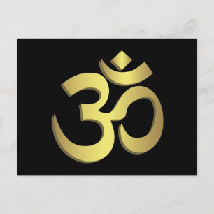 Om ( Aum ) Namaste yoga symbol Postcard
