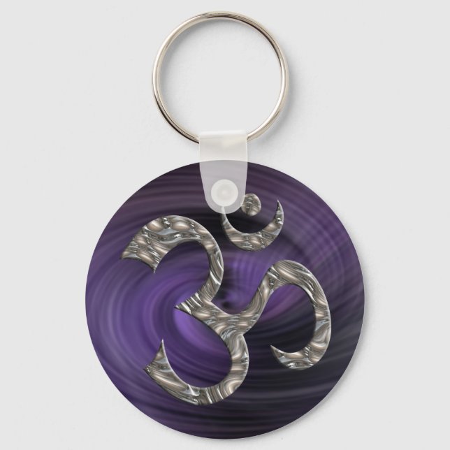 OM / AUM - SILVER KEY RING (Front)
