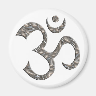 OM / AUM - SILVER MAGNET