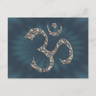 OM / AUM - SILVER POSTCARD