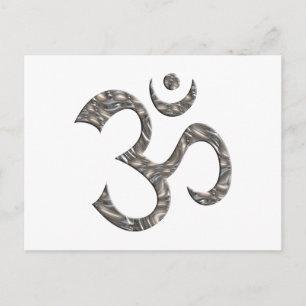 OM / AUM - SILVER POSTCARD