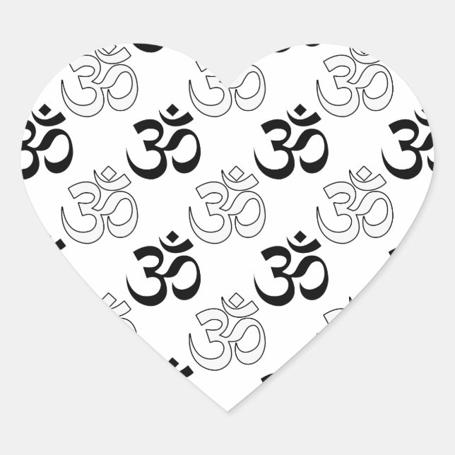 Om, Aum Symbol Heart Sticker (Front)