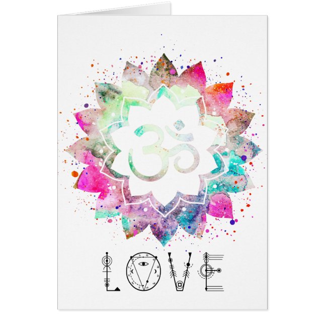 *~* OM AUM Symbol Lotus Flower Mandala LOVE (Front)