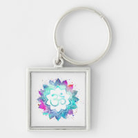 *~* OM AUM Symbol Lotus Lily Watercolor Mandala