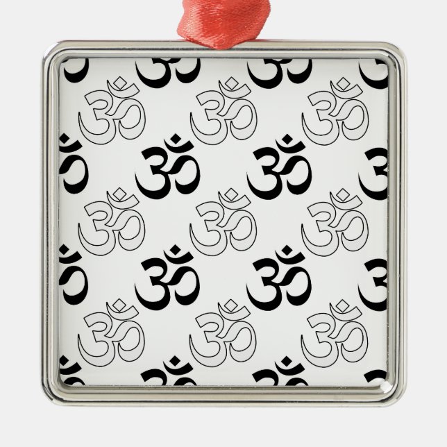 Om, Aum Symbol Metal Ornament (Front)
