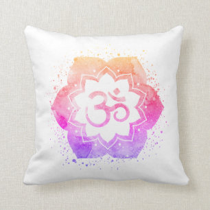 *~* OM AUM Symbol Ombre Lotus Flower Mandala Cushion
