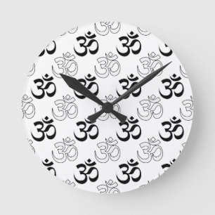 Om, Aum Symbol Round Clock