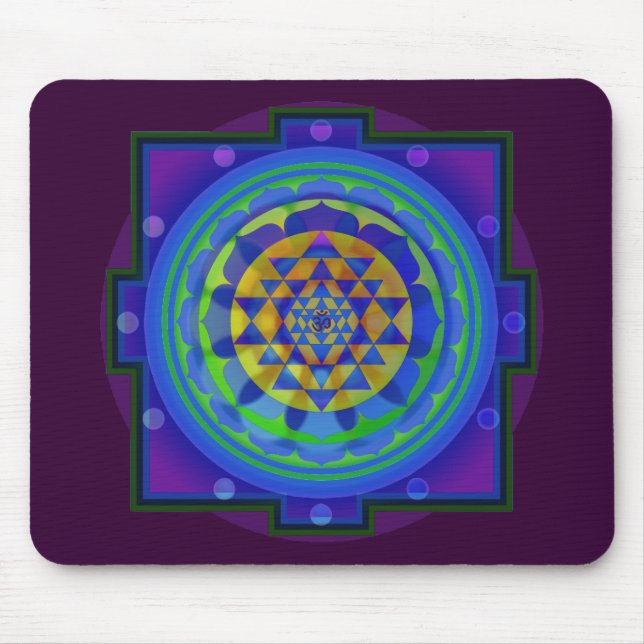 Om (AUM) Yantra mandala Mouse Pad (Front)