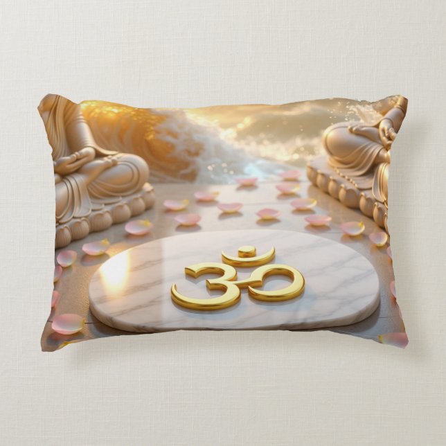 OM - AUM - ZEN BUDDHISM DECORATIVE CUSHION (Front)