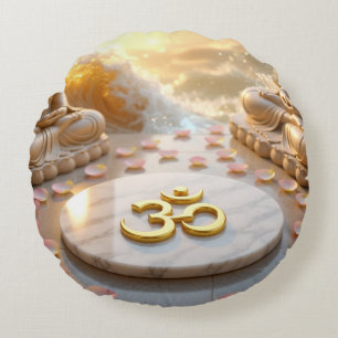 OM - AUM - ZEN BUDDHISM ROUND CUSHION