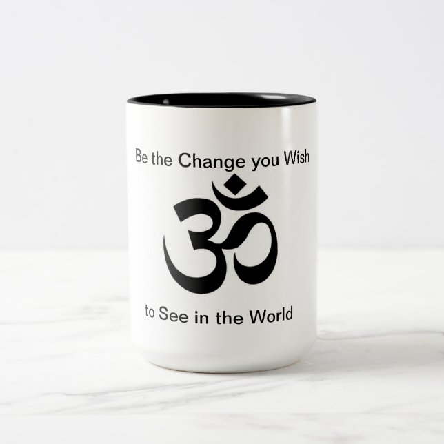 Om Be the Change Mug (Center)