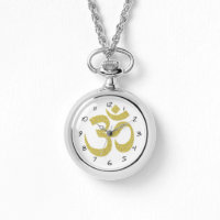 Om Buddhist Symbol Embossed Gold effect W