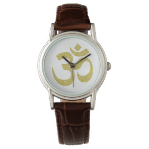 Om Buddhist Symbol Golden paste Watch 1
