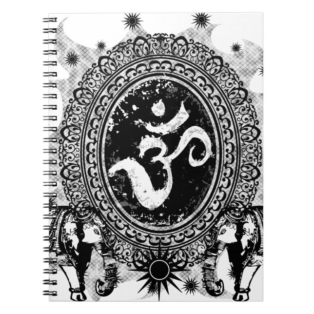 Om Cameo Spiral Photo Notebook (Front)
