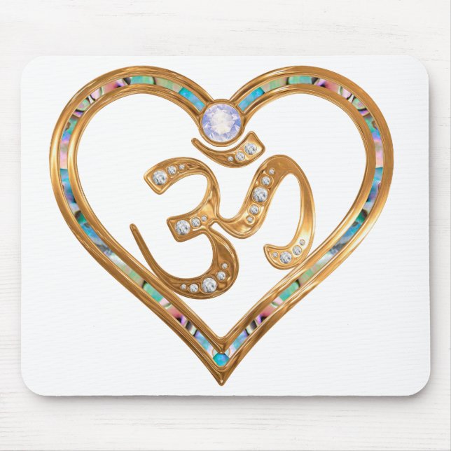 OM centred heart pad Mouse Pad (Front)
