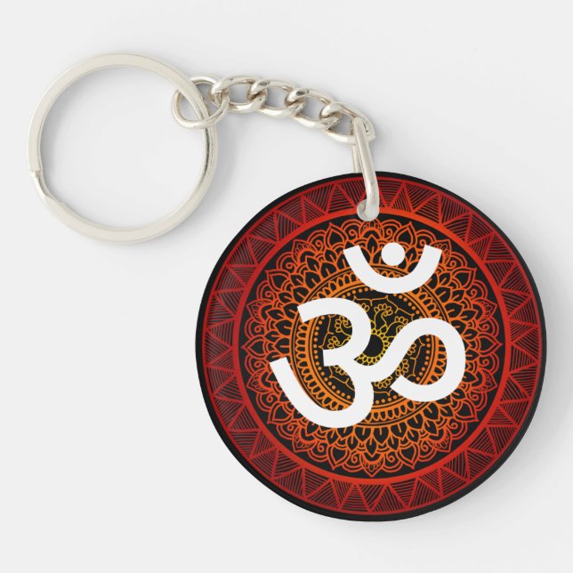 Om chakra mandala  key ring (Front)