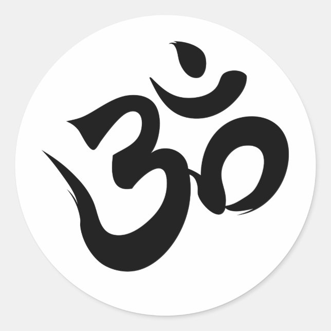 om classic round sticker (Front)