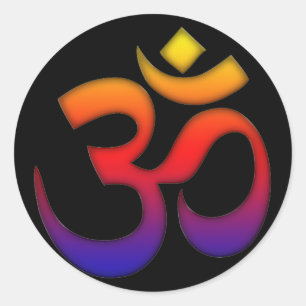 om classic round sticker