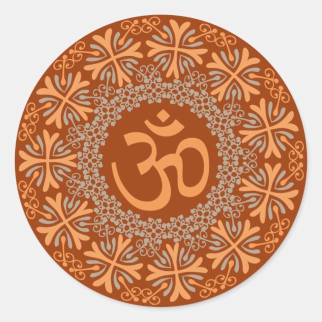 Om Classic Round Sticker (Front)