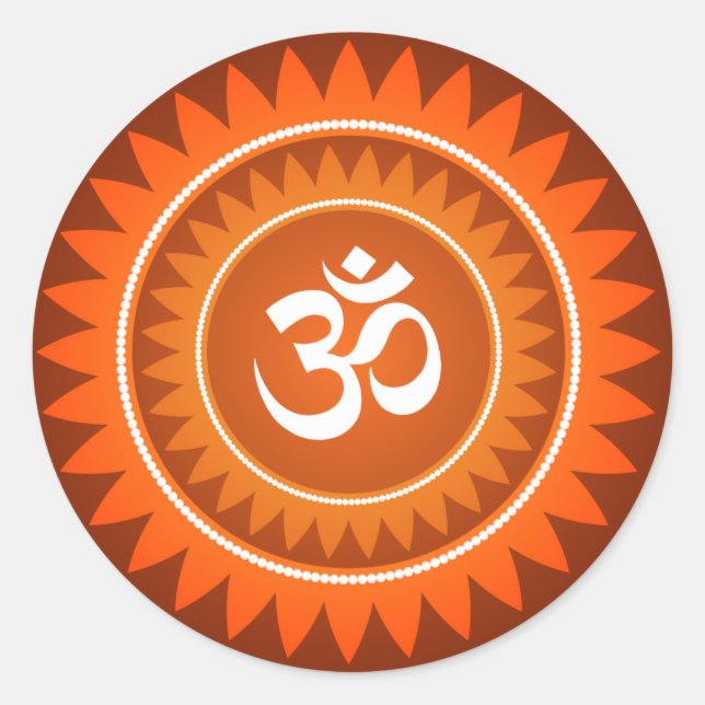 Om Design Classic Round Sticker (Front)