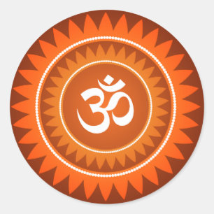 Om Design Classic Round Sticker