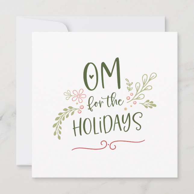 OM for the Holidays Handwritten Typography Holiday Card (Front)