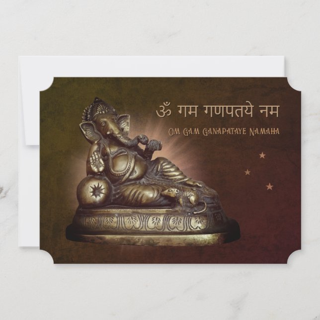 Om Gan Ganpataye Mantra to Lord Ganesha Card (Front)